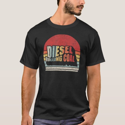 ディーゼル転がーの石炭レトロディーゼルおもしろいエンジンの死 Tシャツ (正面)