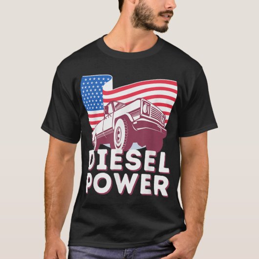 ディーゼル電力アメリカ国旗 – ディーゼル整備士ピク Tシャツ (正面)