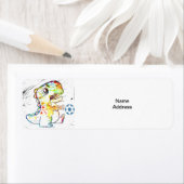 ディーノがサッカー差出人住所ラベルを蹴る ラベル (インサイチュ)