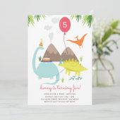 ディーノのダニのおもしろいの誕生日のパーティの招待状 招待状 (スタンド正面)