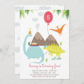 ディーノのダニのおもしろいの誕生日のパーティの招待状 招待状 (正面/裏面)