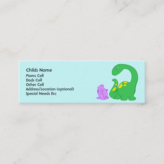 ディーノの友人の子供I.D. コーリングカード (正面)