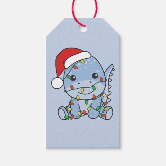 ディーノクリスマスウィンターアニマルズホリデーディノス ギフトタグ (正面)