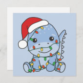 ディーノクリスマスウィンターアニマルズホリデーディノス シーズンカード (正面/裏面)