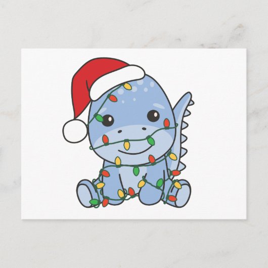 ディーノクリスマスウィンターアニマルズホリデーディノス シーズンポストカード (正面)