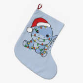ディーノクリスマスウィンターアニマルズホリデーディノス ラージクリスマスストッキング (正面 (吊り時))
