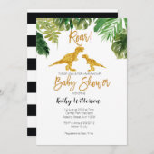 ディーノグリーナリーオベビー赤ちゃんシャワー招待 招待状 (正面/裏面)