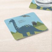 ディーノダニの恐竜 スクエアペーパーコースター (アングル)