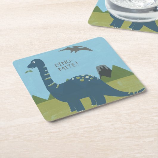 ディーノダニの恐竜 スクエアペーパーコースター (アングル)