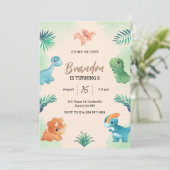 ディーノパーティー |かわいい恐竜の誕生日招待状 招待状 (スタンド正面)