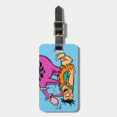 ディーノリキングフレッドフリントストーン ラゲッジタグ (正面縦)