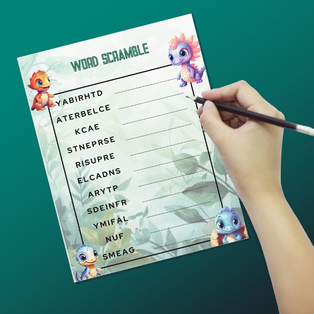 ディーノロール語スクランブルパーティーゲームシート (クリエイターアップロード済み)