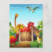 ディーノ公園の恐竜 ポストカード (正面)
