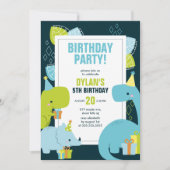 ディーノ子供の誕生日パーティー 招待状 (正面)