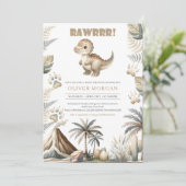 ディーノ男女兼用ベビーシャワー招待状 招待状 (スタンド正面)