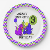 ディーノRifficの第3ハッピーバースデーの紙皿 ペーパープレート (正面)