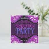 ディーバ王室のパープルディスタンスパーティー招待状 招待状 (スタンド正面)