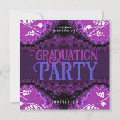 ディーバ王室のパープルディスタンスパーティー招待状 招待状 (正面)
