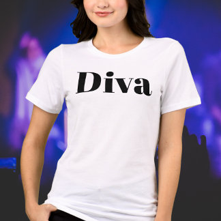 ディーバ おもしろ モダン ミュージック パフォーマー ブラック ホワイト トライブレンドＴシャツ
