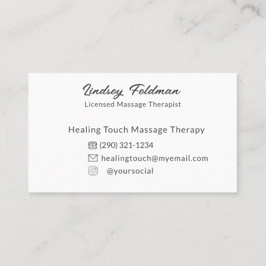 ディーパーモダンウォーター色の手マッサージセラピスト 名刺 (裏面)