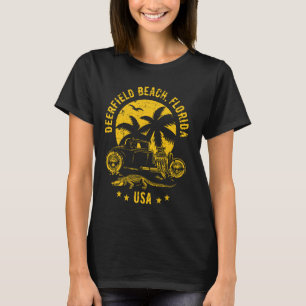 ディーフィールドビーチフロリダサンセット改造アリゲータデ Tシャツ