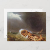 ディープからのボート戻る魚釣り ポストカード (正面/裏面)