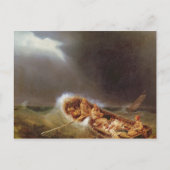 ディープからのボート戻る魚釣り ポストカード (正面)