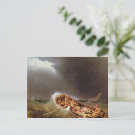 ディープからのボート戻る魚釣り ポストカード (スタンド正面)