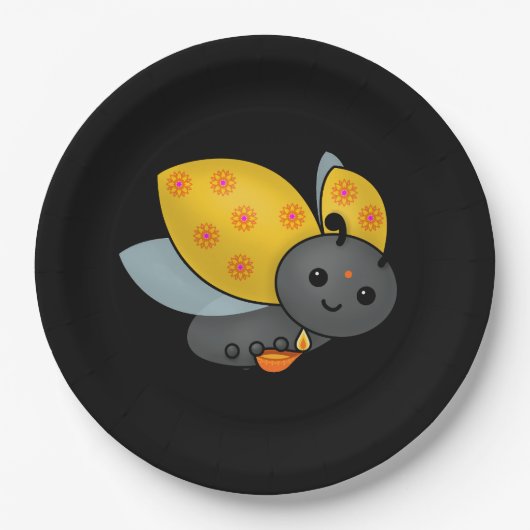 ディープアのディワリ・レディバグ ペーパープレート (正面)