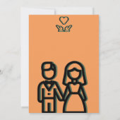 ディープオレンジのウェディング セーブザデート (裏面)