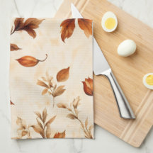 ディープオレンジ アンバー ヴィンテージ フラワー オータム パターン