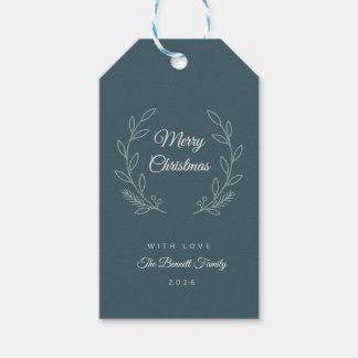 ディープグリーンオリーブのクリスマスギフトタグ ギフトタグ
