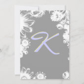 ディープグレー×イエロー×ライラックフラワー ウェディング招待状 招待状 (裏面)