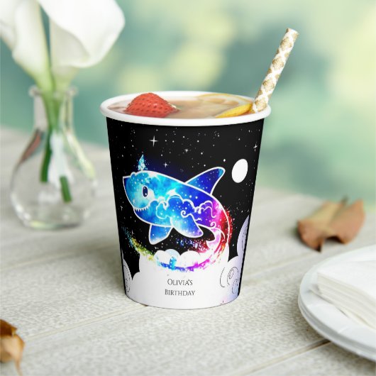 ディープシーマジカルシンプルルシャーク誕生日 紙コップ (インサイチュ)