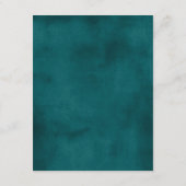 ディープシー ティール 水彩 ウェディング 挿入 案内 エンクロージャーカード (裏面)