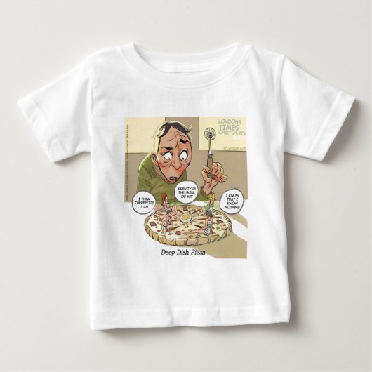 ディープディッシュピザ おかしな哲学 ベビーTシャツ (正面)