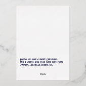 ディープネイビークリスマスベイビーバース発表写真 箔シーズンカード (裏面)