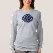 ディープネイビーメノラー・ウィリアム・モリス柄 Tシャツ (正面)