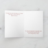 ディープバーガンディゴールドエレガントスクリプトバレンタインデー シーズンカード (内部)