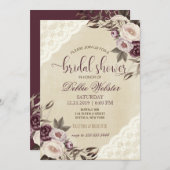 ディープパープルの芍薬 ブライダルシャワーの招待状 招待状 (正面/裏面)