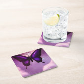 ディープパープルの蝶 スクエアペーパーコースター (インサイチュ)