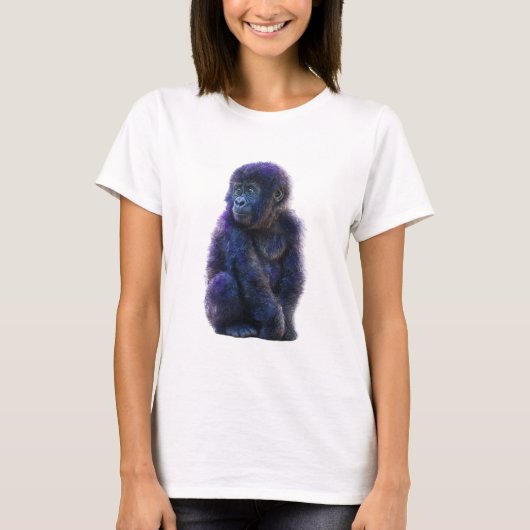ディープパープルの霊長類の肖像 Tシャツ (正面)