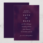 ディープパープルのSave the Date招待状 招待状 (正面/裏面)