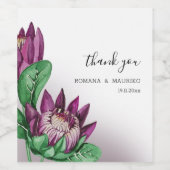 ディープパープルキングプロテアウォーターカラーアート ワインラベル (シングルラベル)