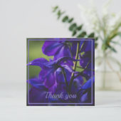 ディープパープルデルフィニウムクローズアップ サンキューカード (スタンド正面)