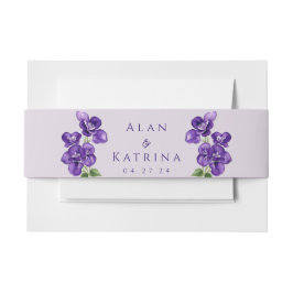 ディープパープルバイオレットのウェディングベルト 招待状ベリーバンド