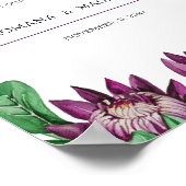 ディープパープル キングプロテア 水彩画 ポスター (角)