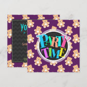 ディープパープル テディベア, クマ 招待状 (正面/裏面)