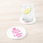 ディープピンク Keep Calm and Carry On コースター (側面)