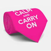 ディープピンク Keep Calm and Carry On ネクタイ (ロール)